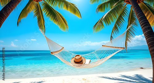 Idyllic Vacation Spot with White Sand and Blue Sea