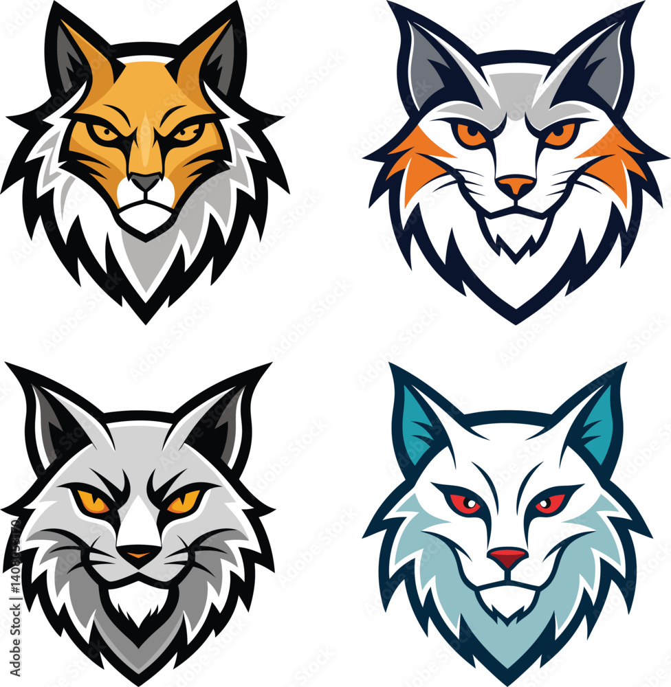Obraz premium Lynx head mascot logo design vector