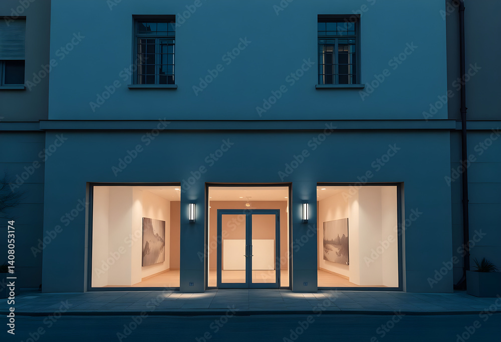 Obraz premium building with two doors and two windows