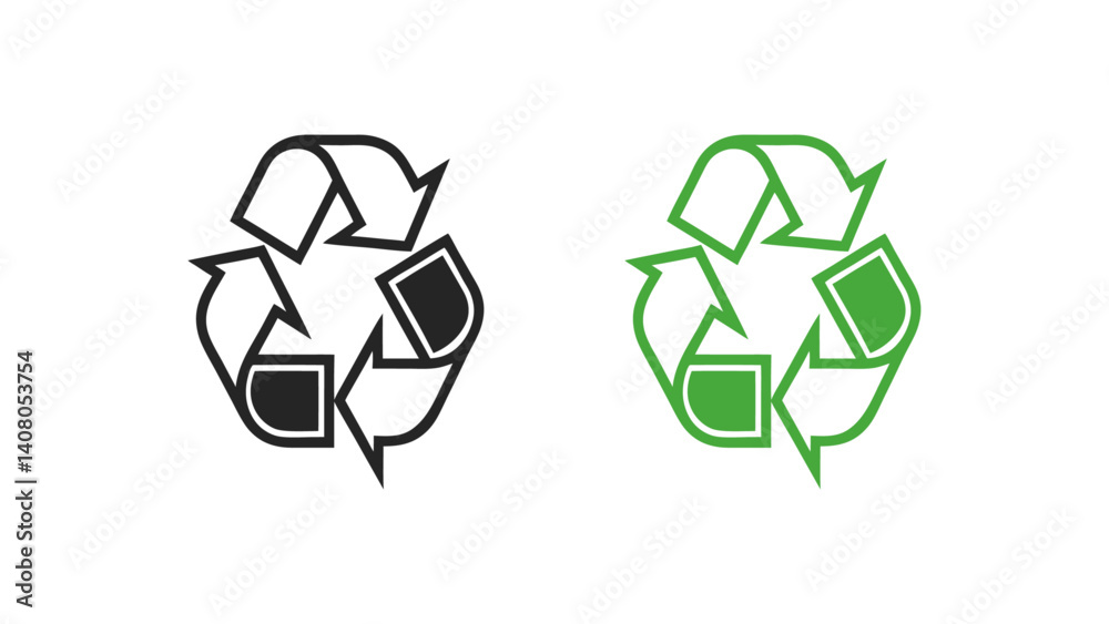 Recycling Symbols Set. Recycle, Reuse, and Reduce Icons with Arrows, Labels, and Badges. Vector Illustration Recycling Symbols Set. Recycle, Reuse, and Reduce Icons with Arrows, Labels, and Badges. Vector Illustration