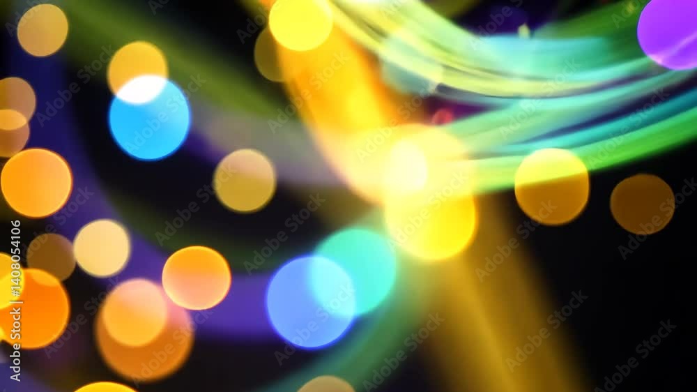 Lichtwellen und Bokeh auf dunklem Hintergrund