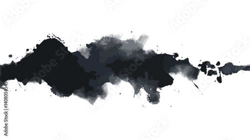 Inkblot Brush Effect Vector Illustration Isolate