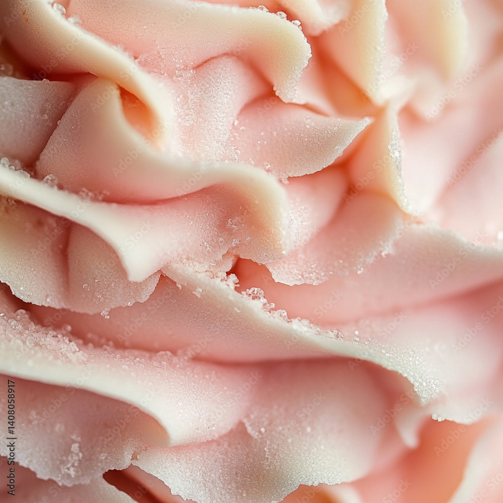Fototapeta premium A macro shot of the delicate icing on a cupcake or layers of a pastry