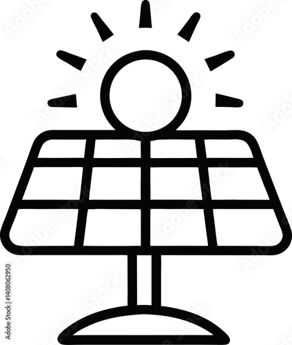 solar panel with sun