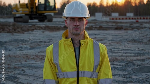 The Worker at Construction Site.