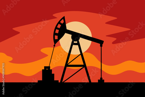 silhouette of oil pump