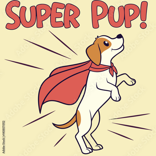 Puppy Wearing a Cape Like a Superhero