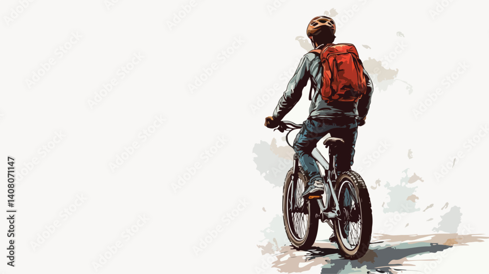 Obraz premium Professional Book Cover Design Featuring Bike Enthusiast, Vector Illustration For Wattpad