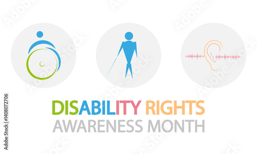 Disability Rights Awareness Month Infographics, vector art illustration.