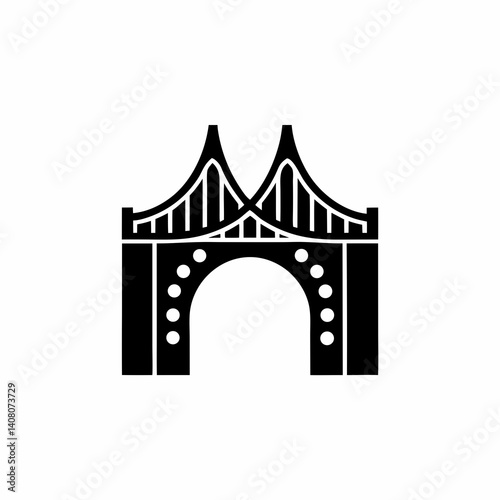 creative details Bridge Icon Vector Illustration