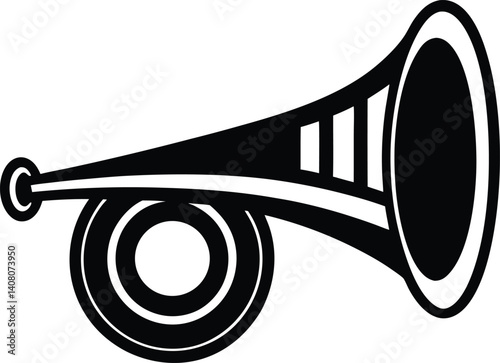 Toy Bugle Silhouette Vector | Musical Instrument Design