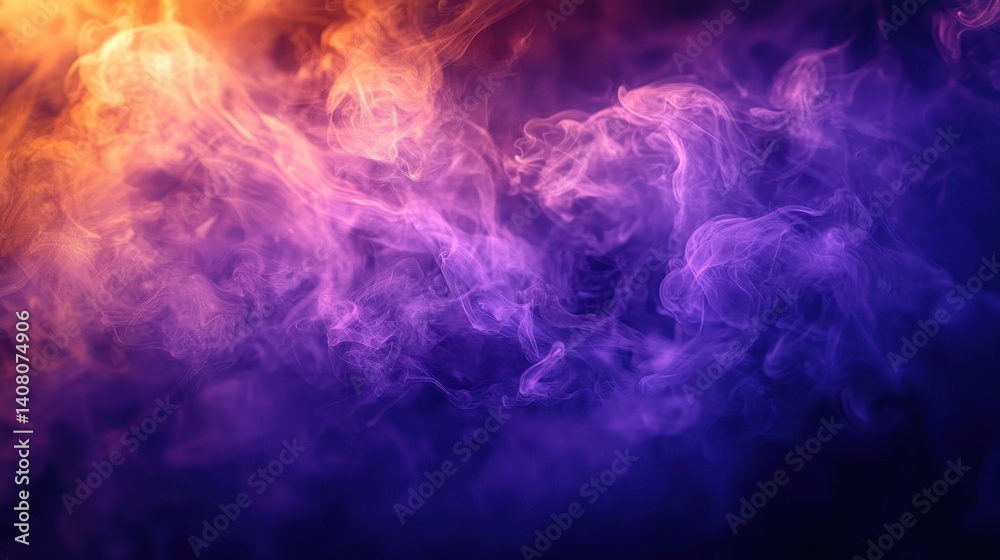 Naklejka premium Abstract Purple and Orange Smoke Clouds