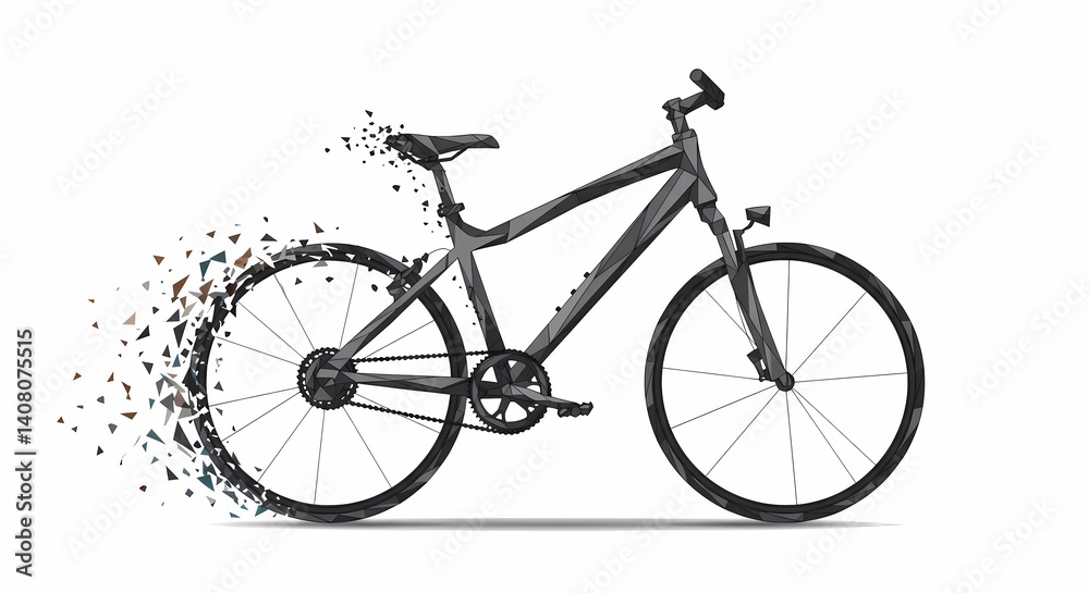 Fototapeta premium bicycle silhouette isolated on white