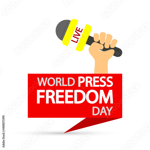 Press freedom world day microphone, vector art illustration.
