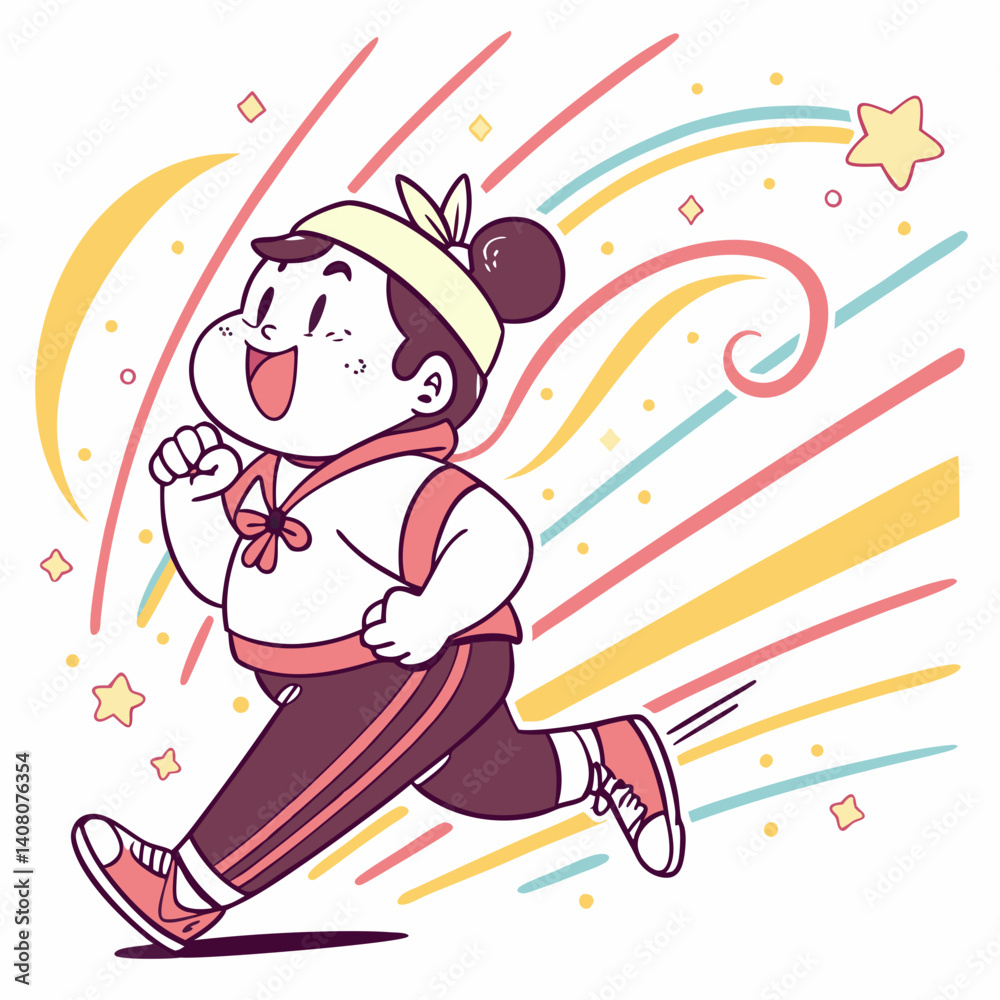 Fototapeta premium Zoom Zoom – Running Adorably Through Pop Art