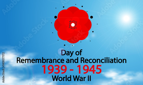 Remembrance Reconciliation world war Day memory, vector art illustration.