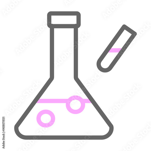 Medical Research Lab Vector Line Lt Pink Grey Icon Design