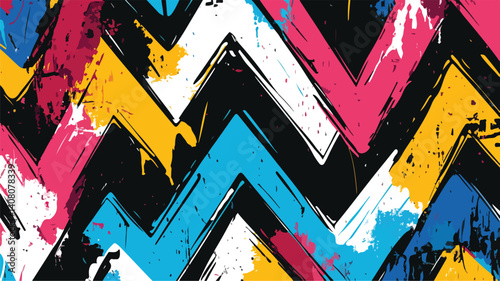 Creative Zigzag Graffiti Pattern Vector Isolated Illustration