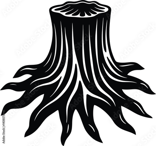 Tree Stump Silhouette Vector | Nature Design