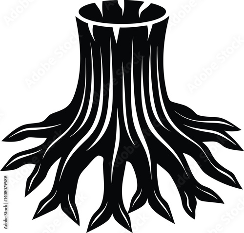 Tree Stump Silhouette Vector | Nature Design