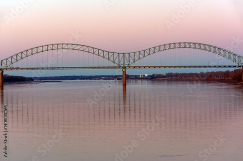I-40 Interstate on Hernando deSoto bridge crossing Mississippi river in Memphis, TN, USA photo