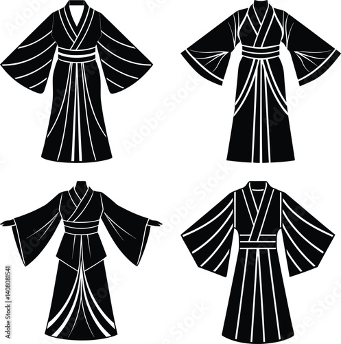 Kimono silhouette vector