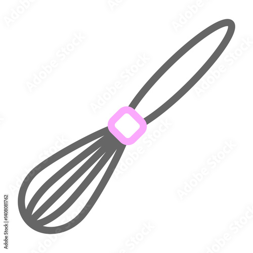 Whisk Vector Line Lt Pink Grey Icon Design