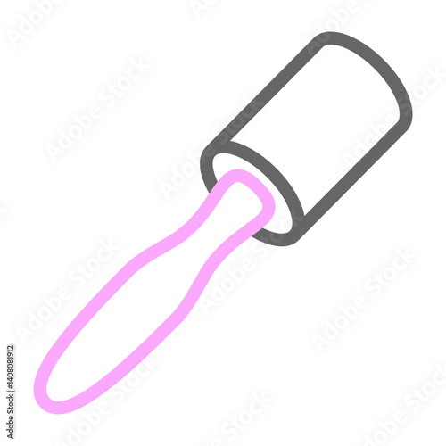 Lint Roller Vector Line Lt Pink Grey Icon Design