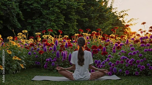 The Woman Meditating Among Flowers