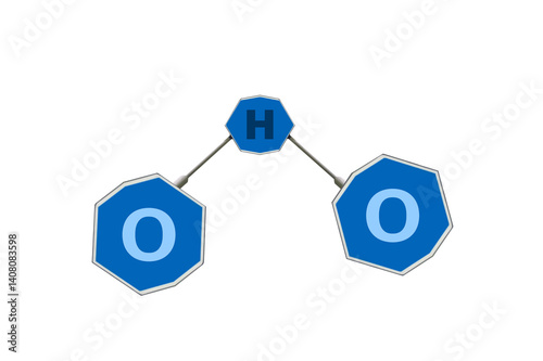 Water graphic symbol H2O. On isolated transparent background. photo