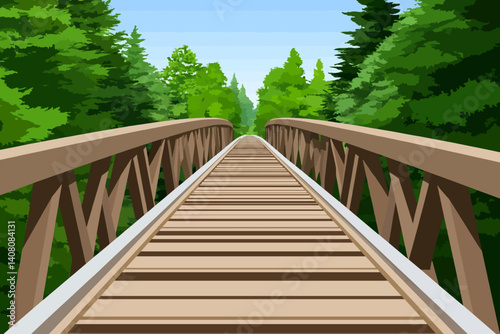 wooden bridge in the forest