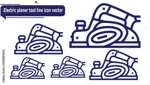 Electric planer tool line icon vector