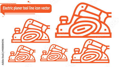 Electric planer tool line icon vector