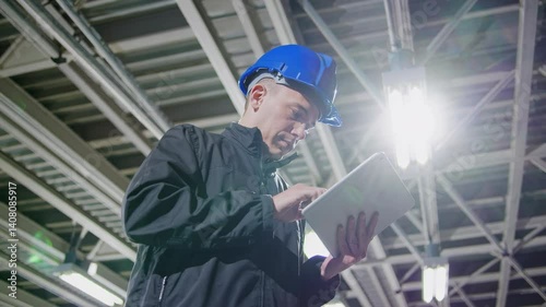 The Worker Using Tablet