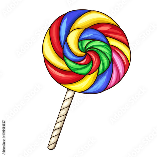 colorful lollipop isolated on white