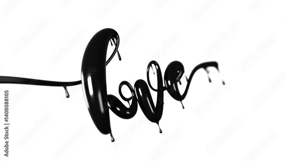 Black love sign on a white background.
Loopable abstract 3D animation.
