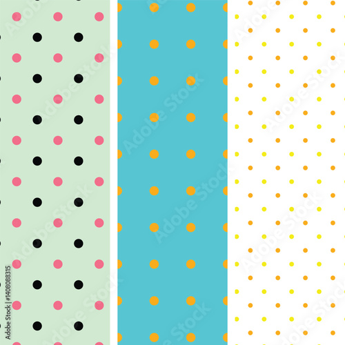 collection of unique polka dot seamless designs