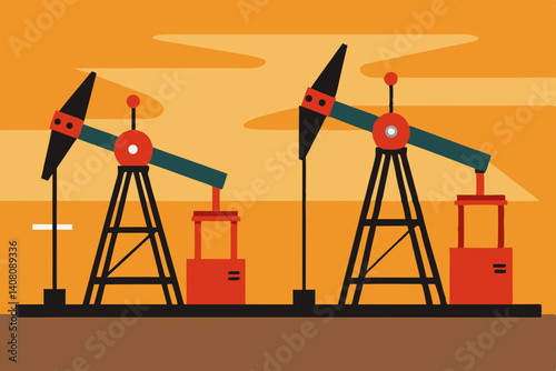 oil pump in the sunset