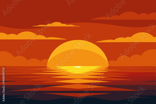 sunset over the sea