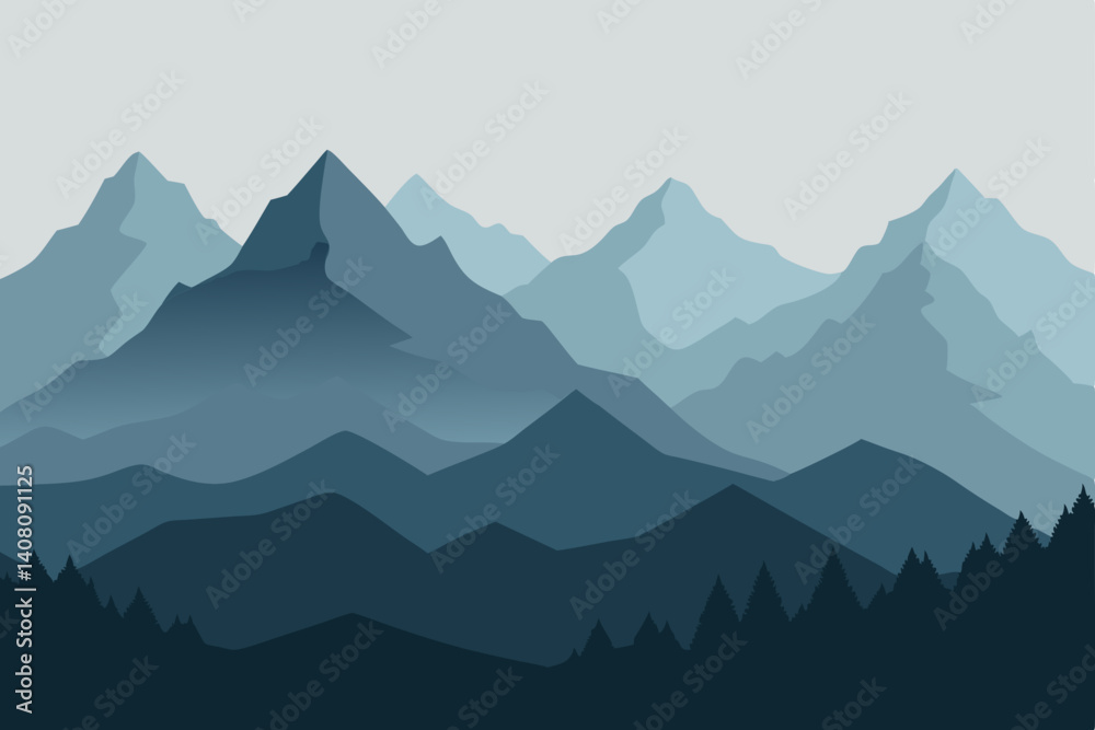 Naklejka premium mountains in the mountains