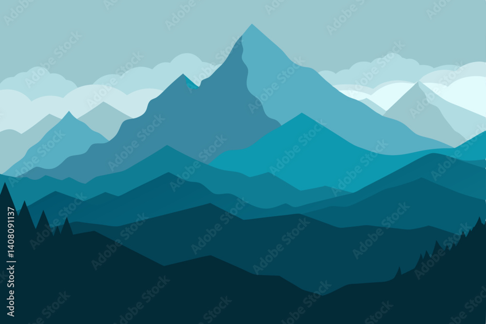 Naklejka premium mountains in the mountains