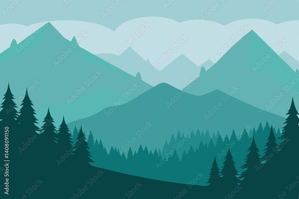 Fototapeta premium forest in the mountains