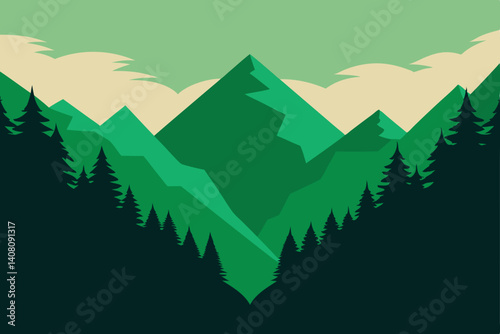 mountain landscape vector illustration