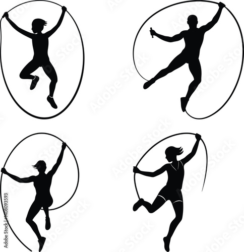 Jump Rope silhouette vector