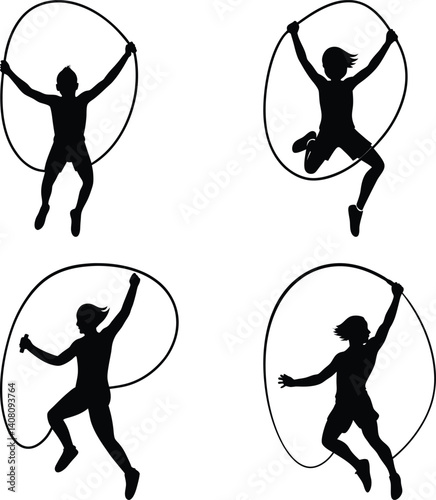 Jump Rope silhouette vector