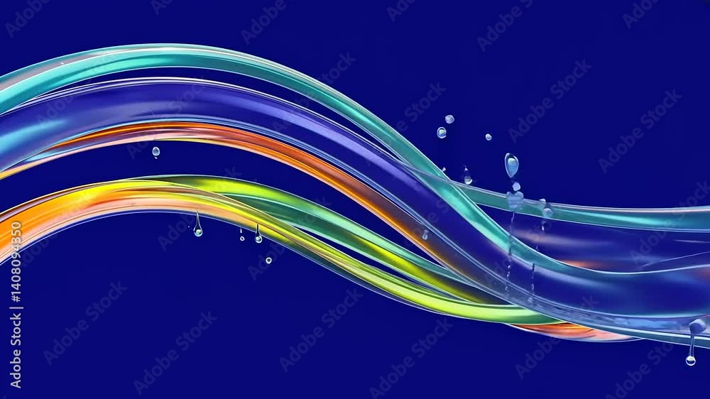 Abstract liquid rainbow flowing motion graphic