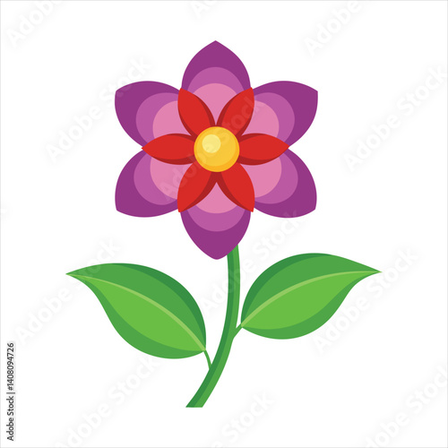 colorful flower isolated on white background. ai generated 
