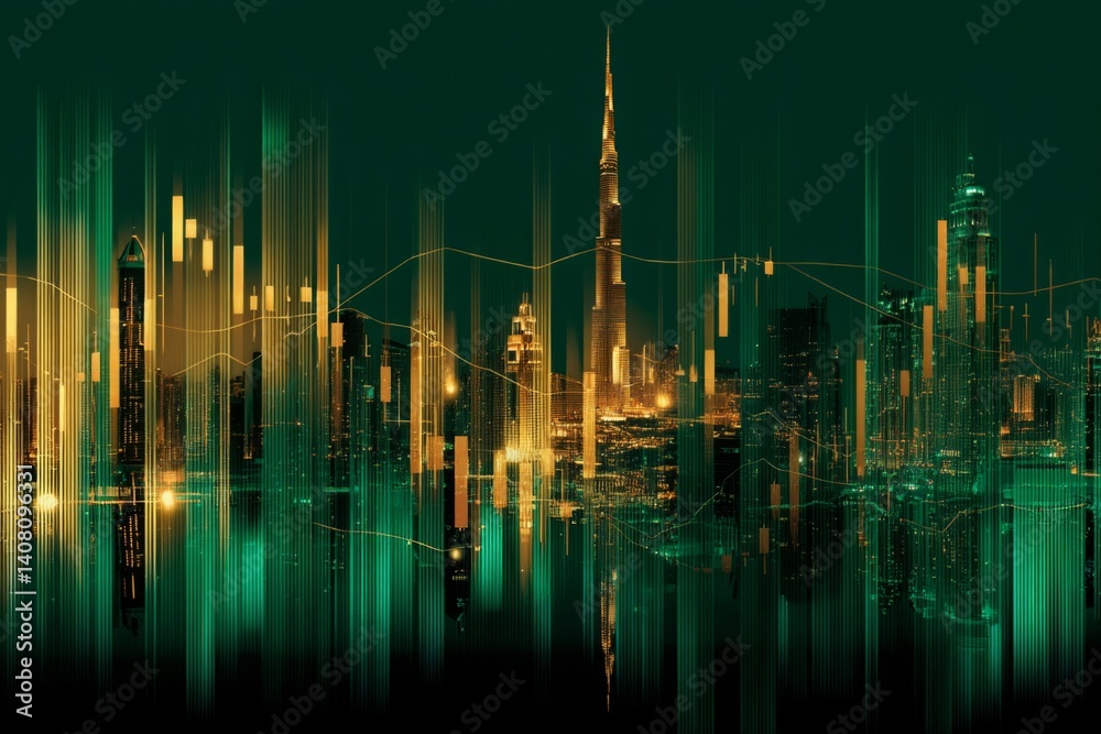 Fototapeta premium Exploring the Forex Market in Dubai, UAE: A Preview of the Forex Exhibition and Trading Landscape. 
