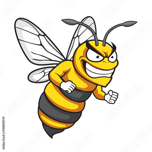 bee mascot vector illustration furious bee design