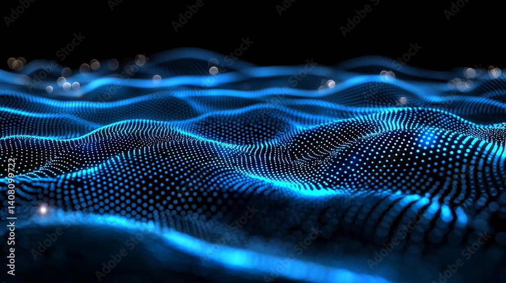 Abstract AI neural network visualization, glowing nodes, blue on black, soft blur Abstract AI neural network visualization, glowing nodes, blue on black, soft blur